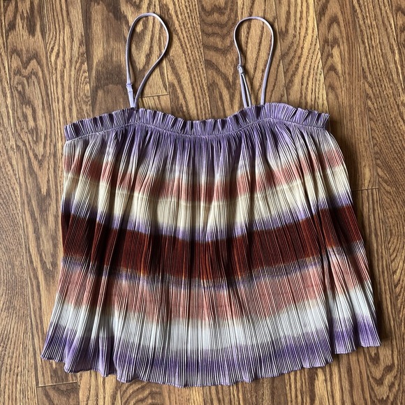 Madewell Tops - Madewell Multicolor Pleated Nicole Flyaway Tank Top Blouse Women's Medium